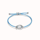 Blue cord bracelet with a pearl